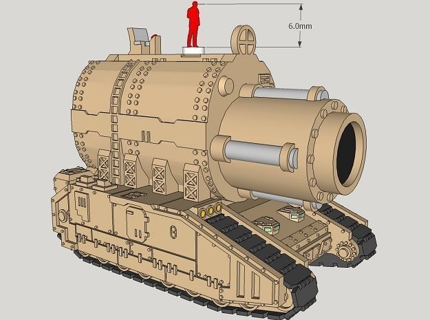 6mm OvercompensationHammer Superheavy Tank 3D print model_6