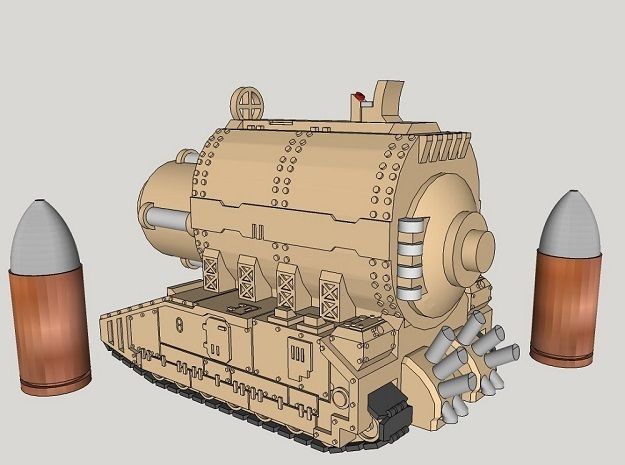 6mm OvercompensationHammer Superheavy Tank 3D print model_3