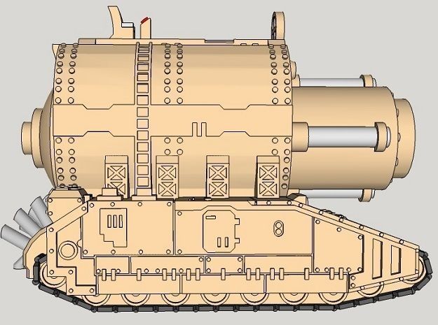 6mm OvercompensationHammer Superheavy Tank 3D print model_2