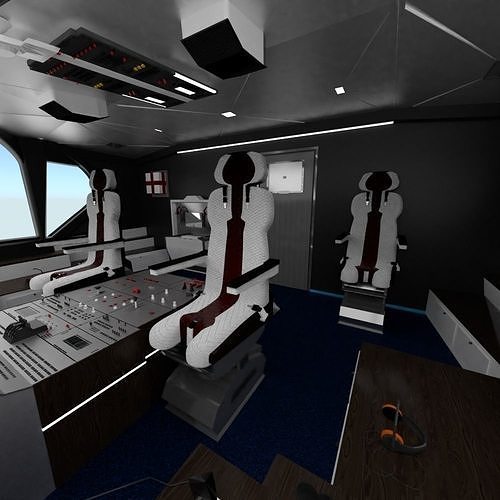 Airplane Airbus Cockpit Interior Low-poly 3D model
