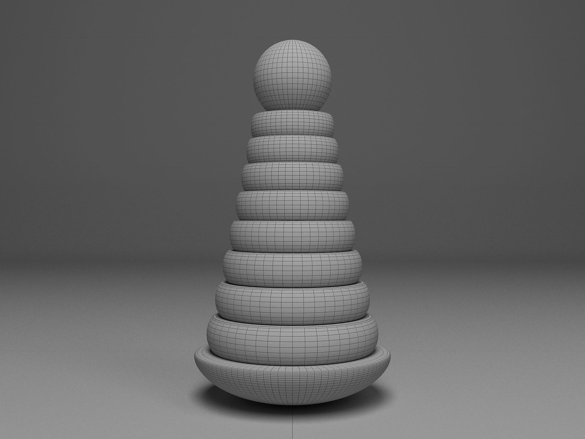 Wooden Toddler Toy Tower 3D model_1