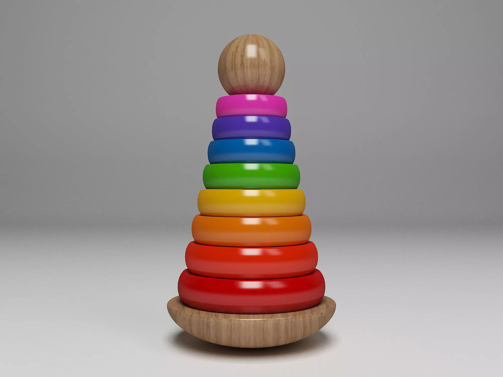 Wooden Toddler Toy Tower 3D model_0