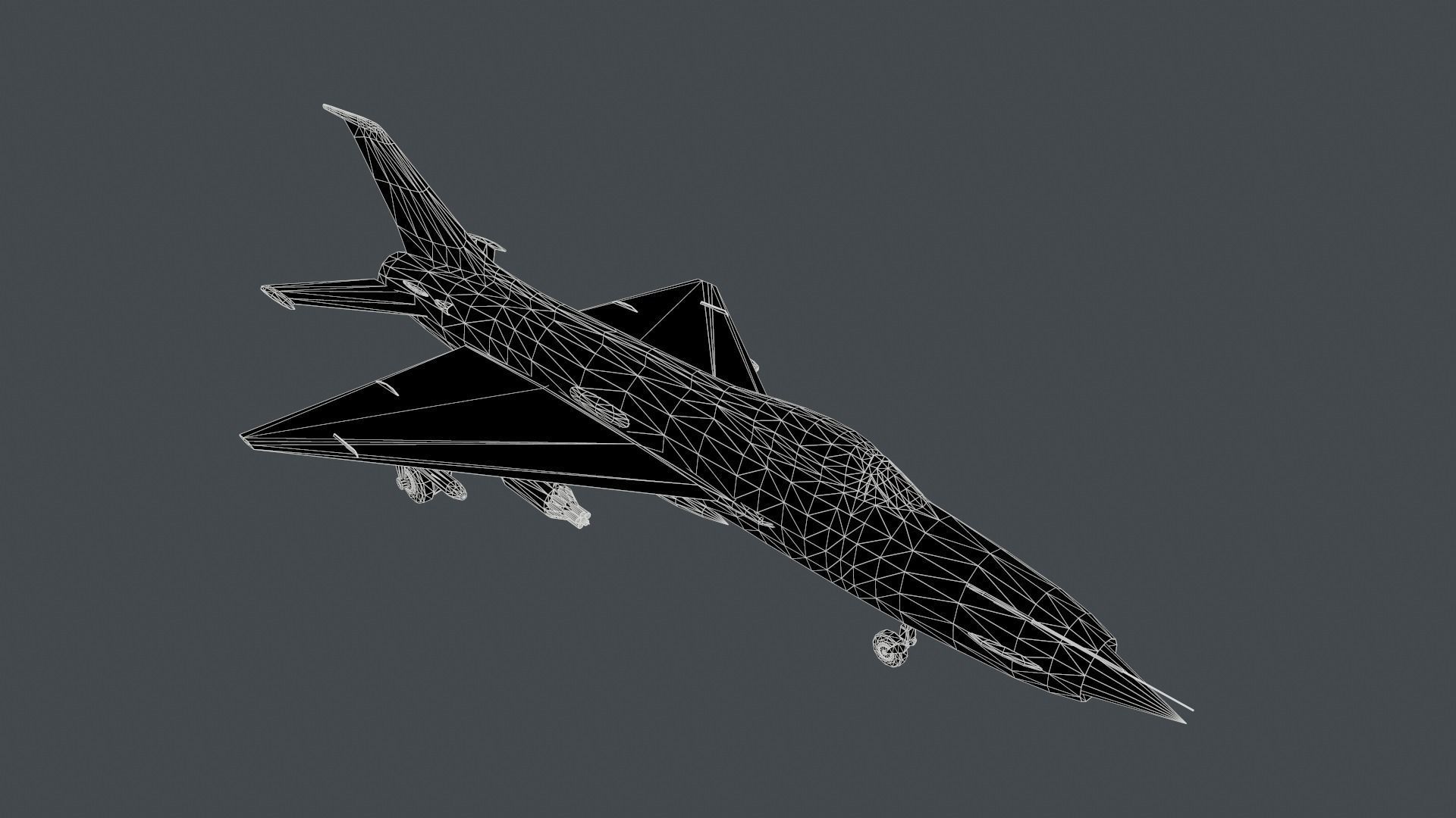 Mig-21 soviet fighter jet Low-poly 3D model_7