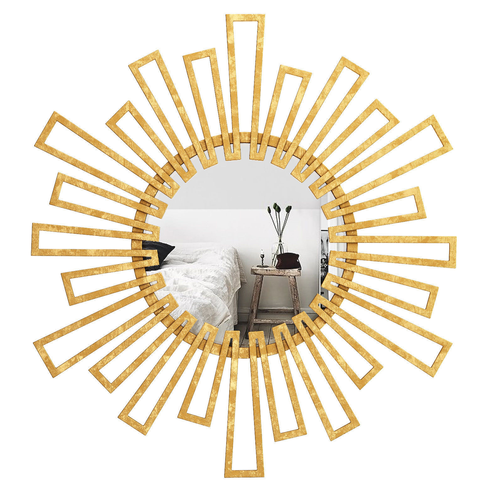 Hassett Geometric Sunburst Accent Mirror CHPS1211 3D model_1