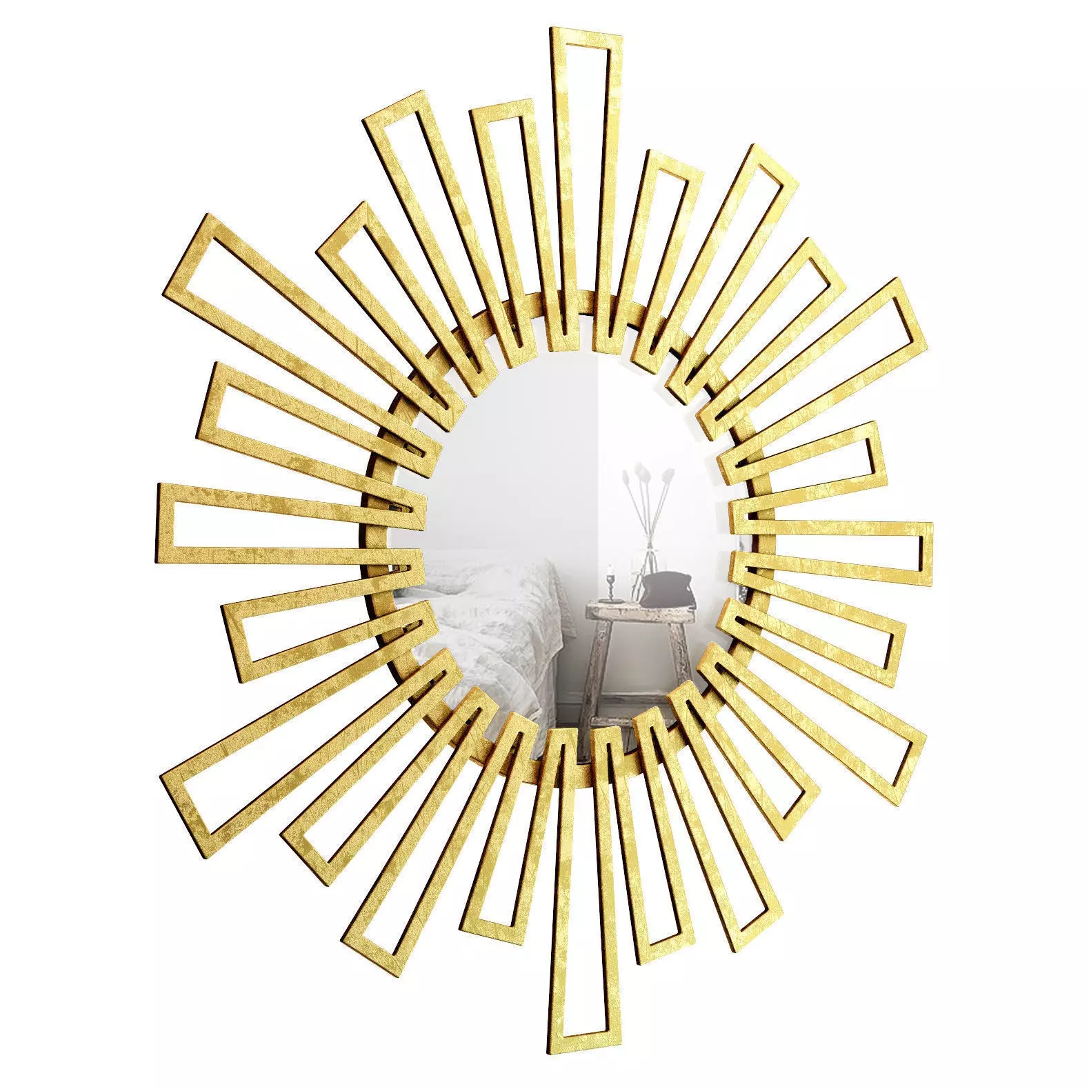Hassett Geometric Sunburst Accent Mirror CHPS1211 3D model_0