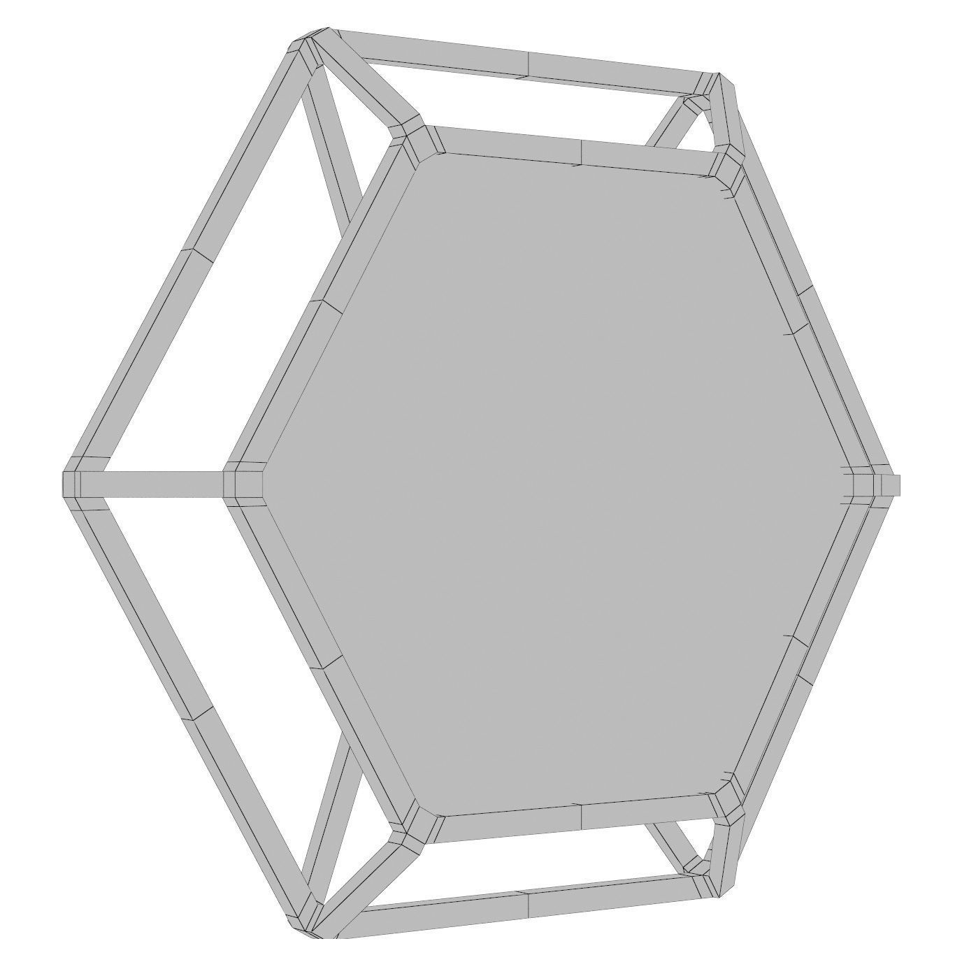 Hexagonal Wall Mirror IVBX5703 3D model_2