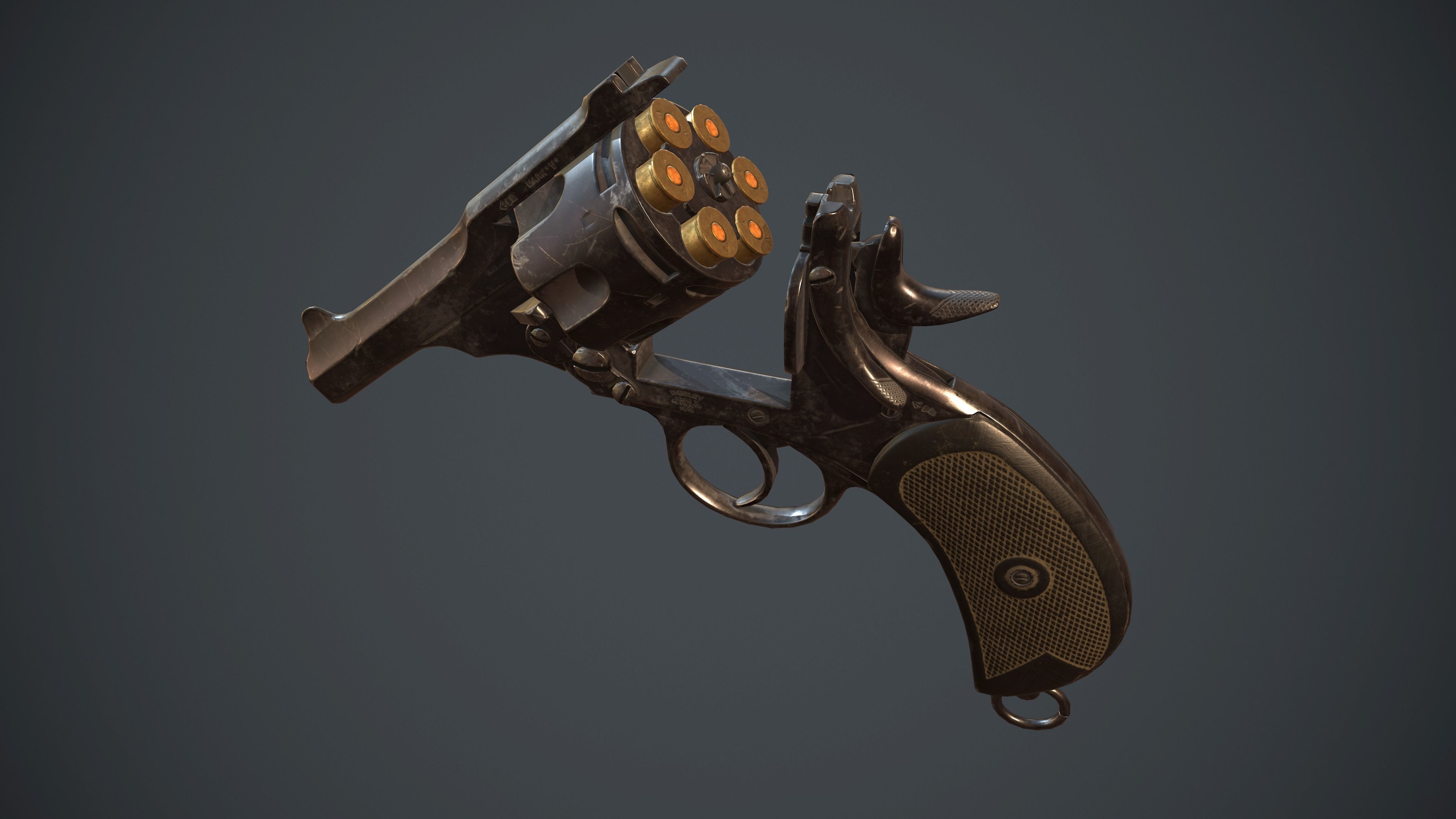 Webley MkV pistol Low-poly 3D model_4