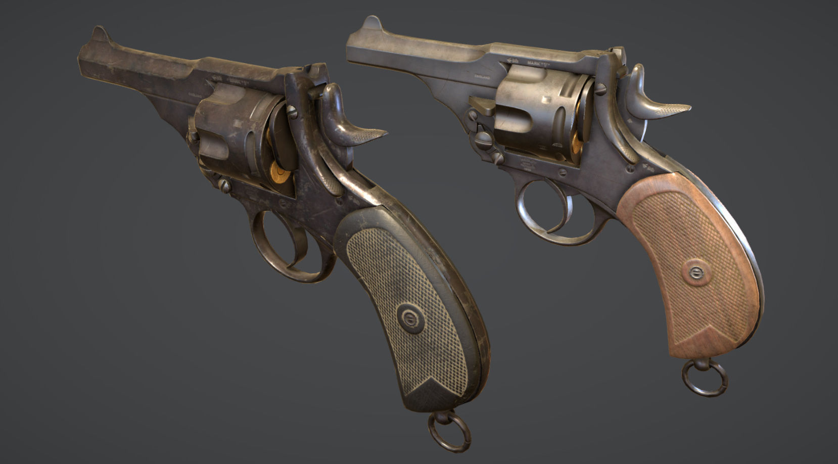 Webley MkV pistol Low-poly 3D model_5