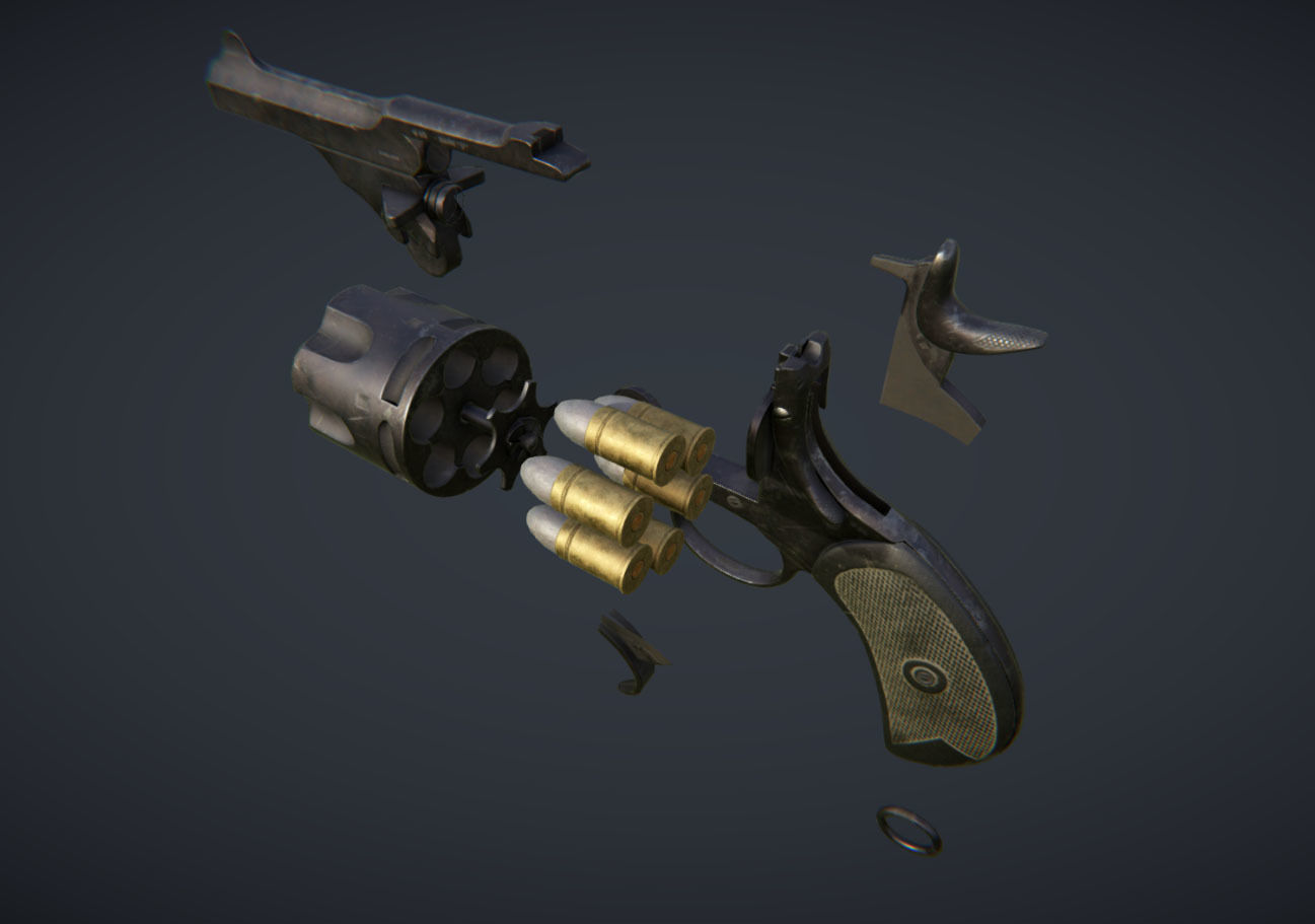 Webley MkV pistol Low-poly 3D model_9