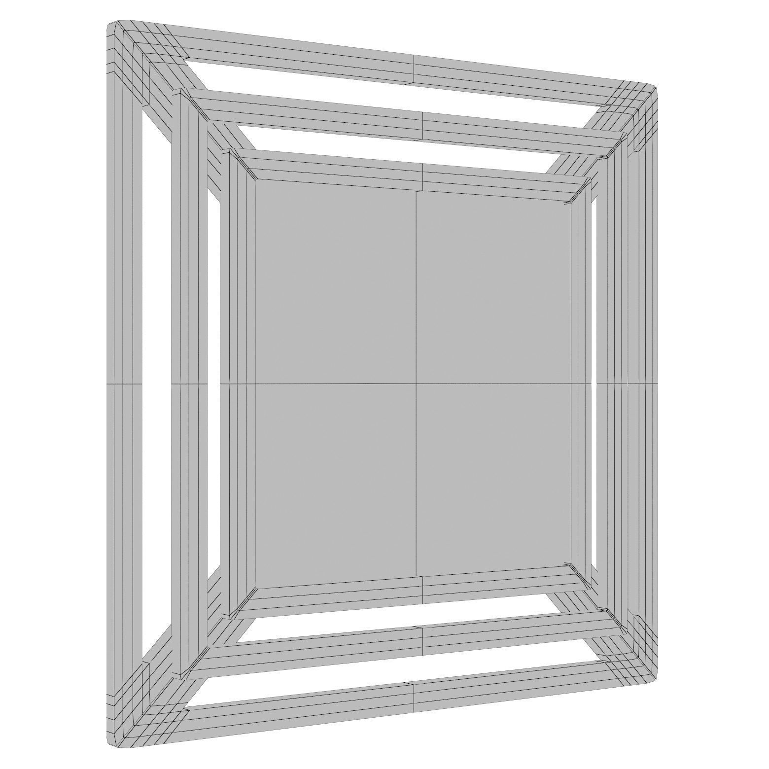 Hust Triple Square Wall Mirror LDER3899 3D model_2