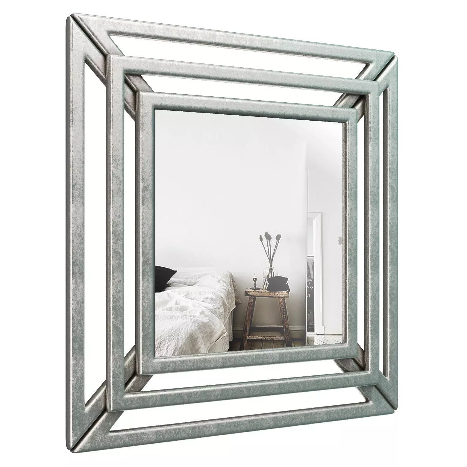 Hust Triple Square Wall Mirror LDER3899 3D model_0