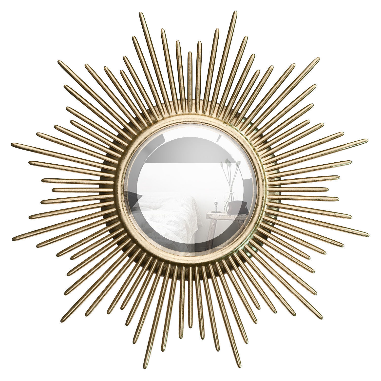 Josephson Modern Sunburst Accent Mirror WRLO2409 3D model_1