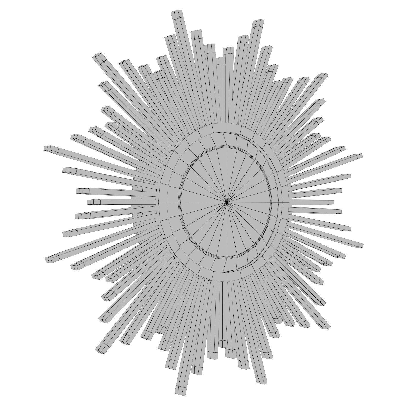 Josephson Modern Sunburst Accent Mirror WRLO2409 3D model_2