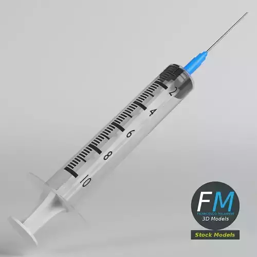 Syringe injection 3D model