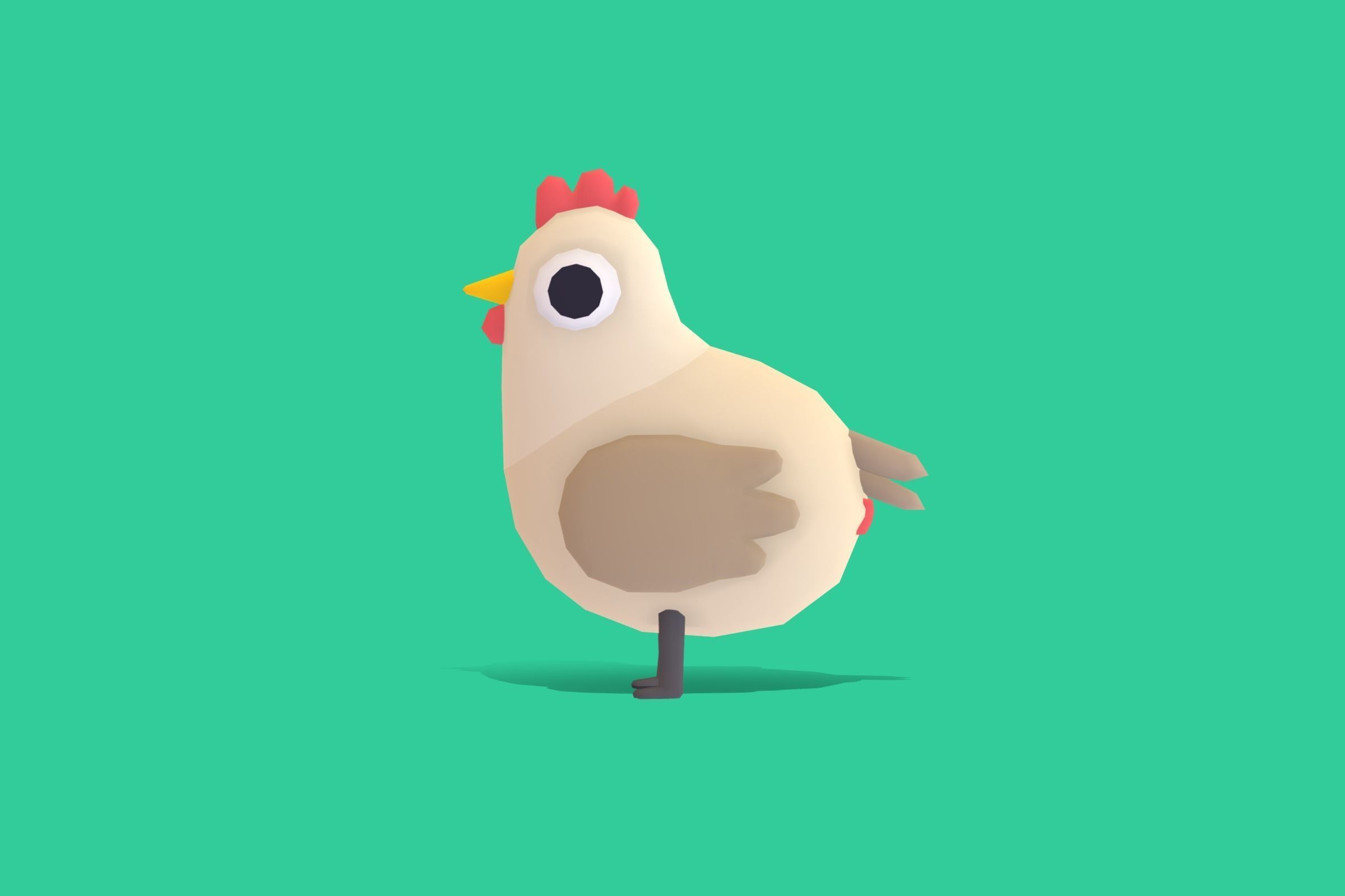 Hen - Quirky Series Low-poly 3D model_2