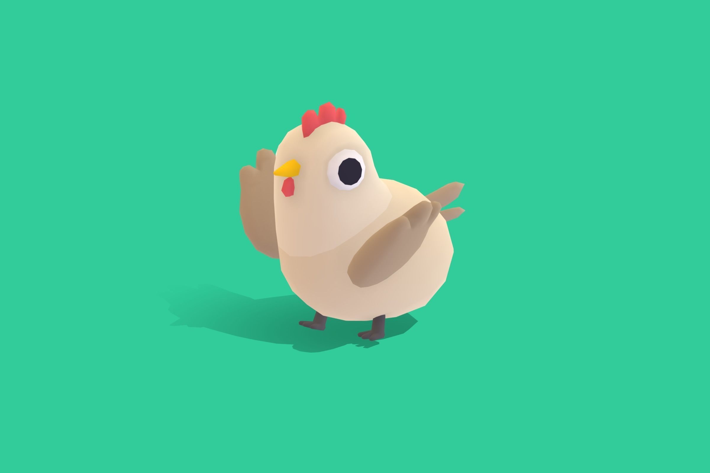 Hen - Quirky Series Low-poly 3D model_4