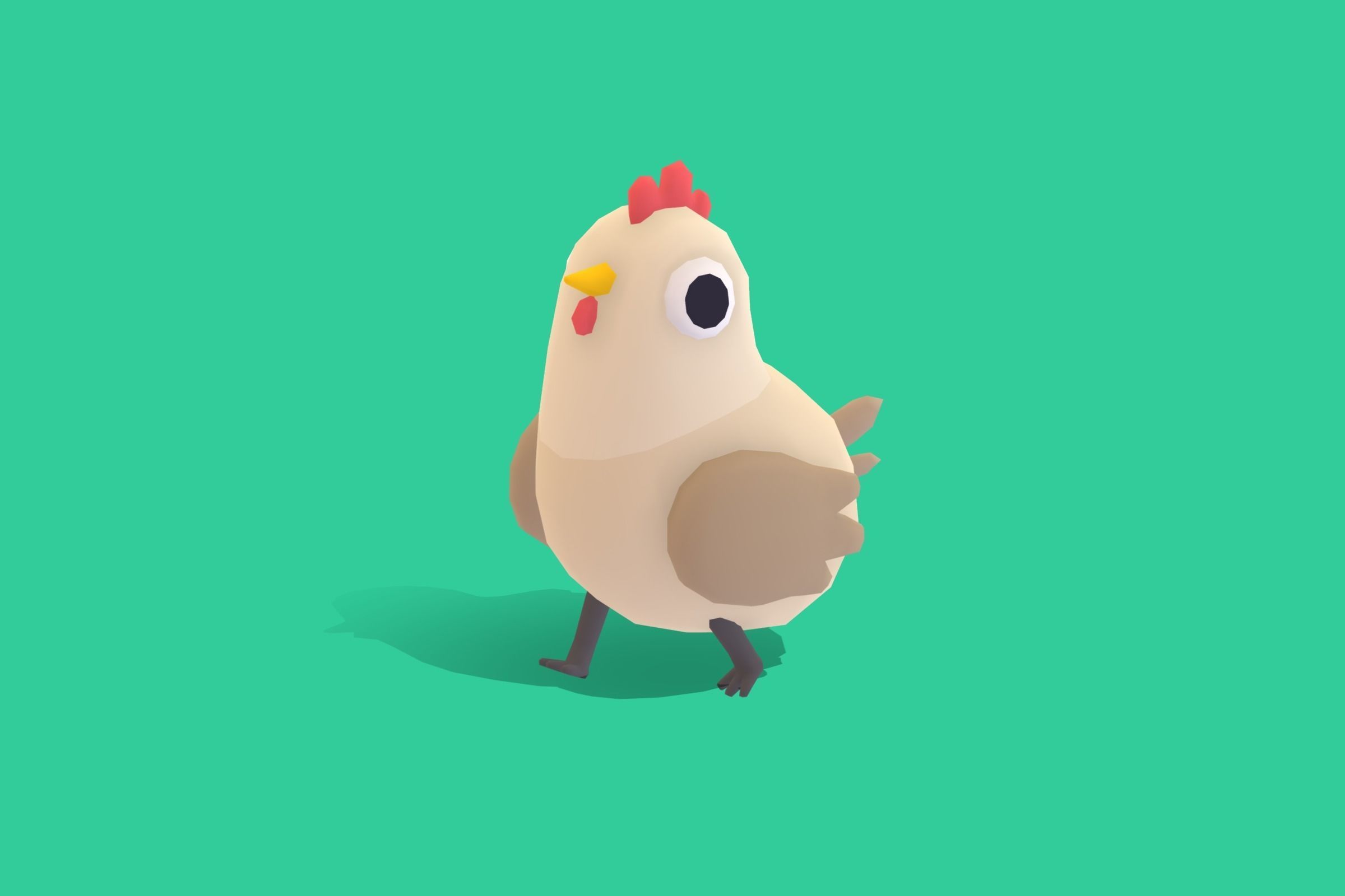 Hen - Quirky Series Low-poly 3D model_7
