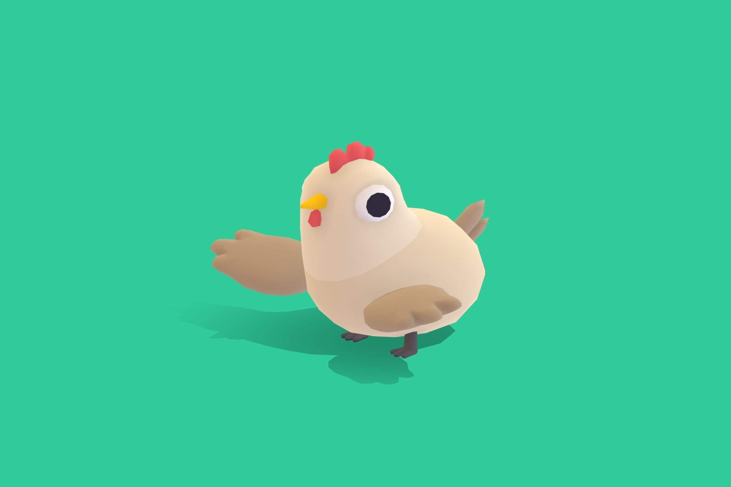 Hen - Quirky Series Low-poly 3D model_8