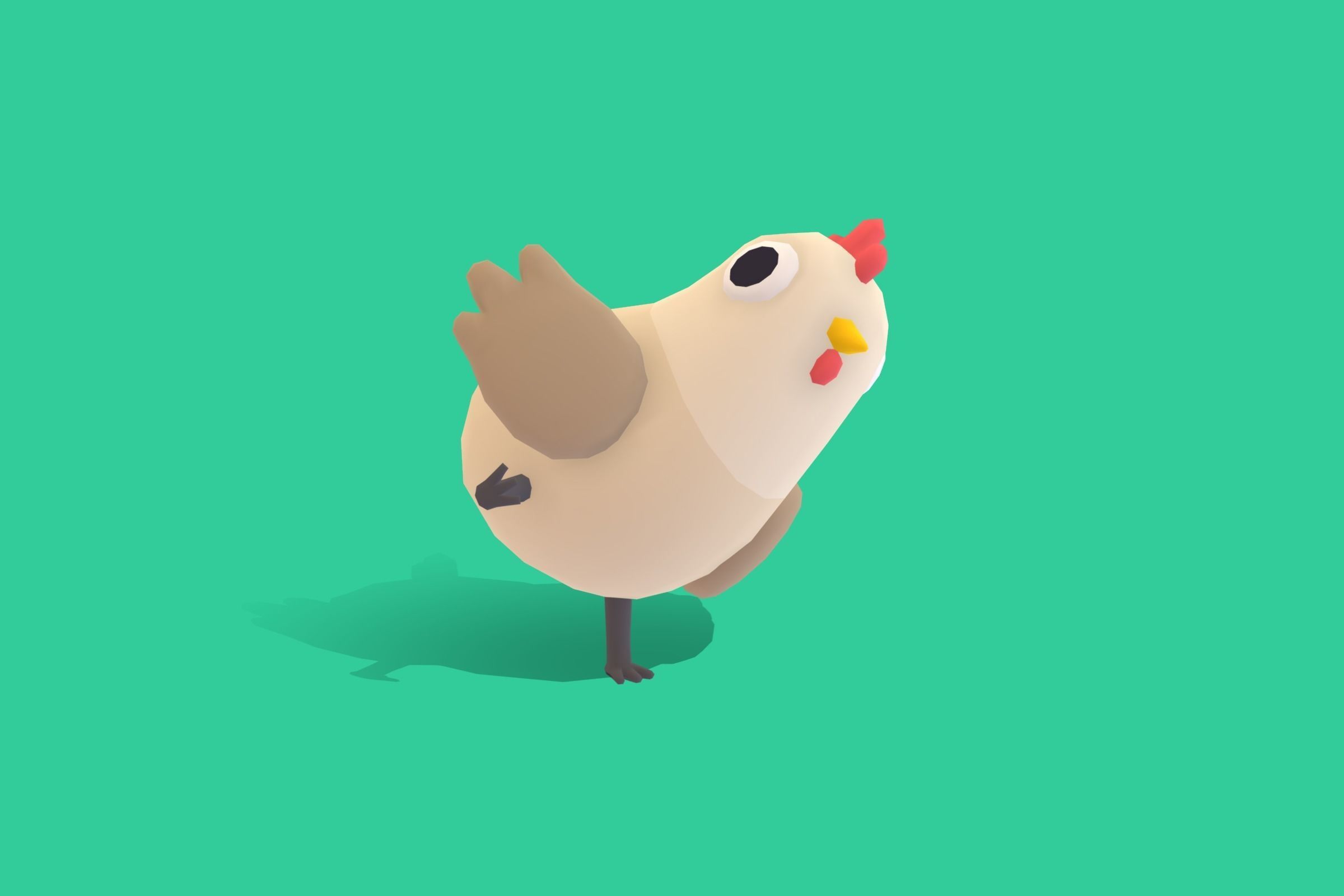Hen - Quirky Series Low-poly 3D model_9