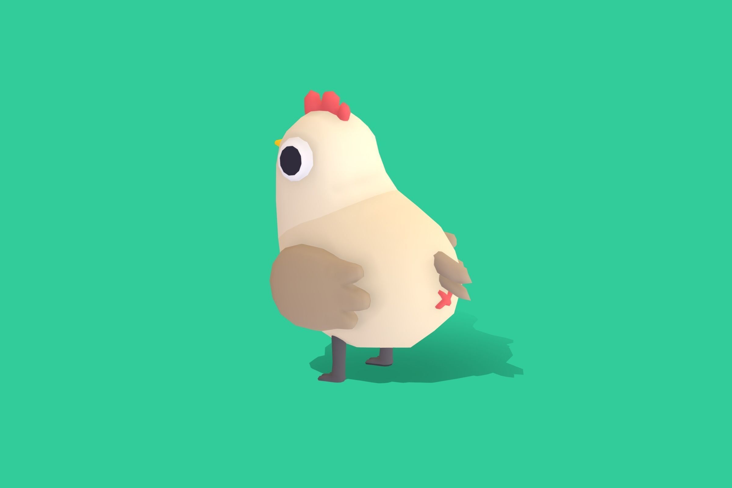 Hen - Quirky Series Low-poly 3D model_1