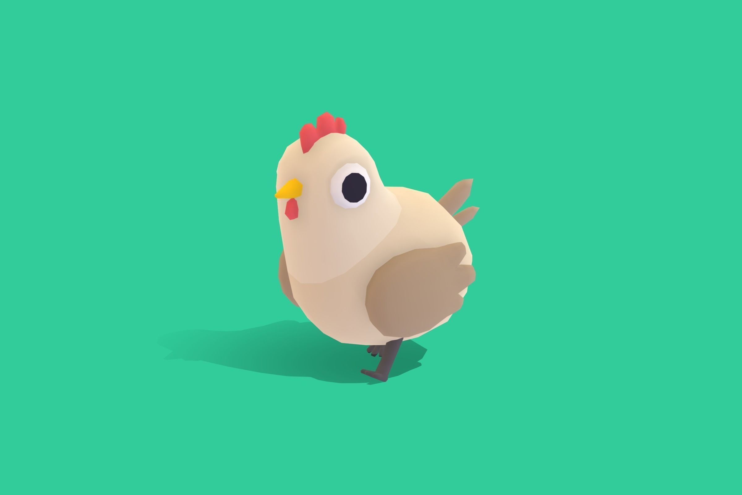 Hen - Quirky Series Low-poly 3D model_10