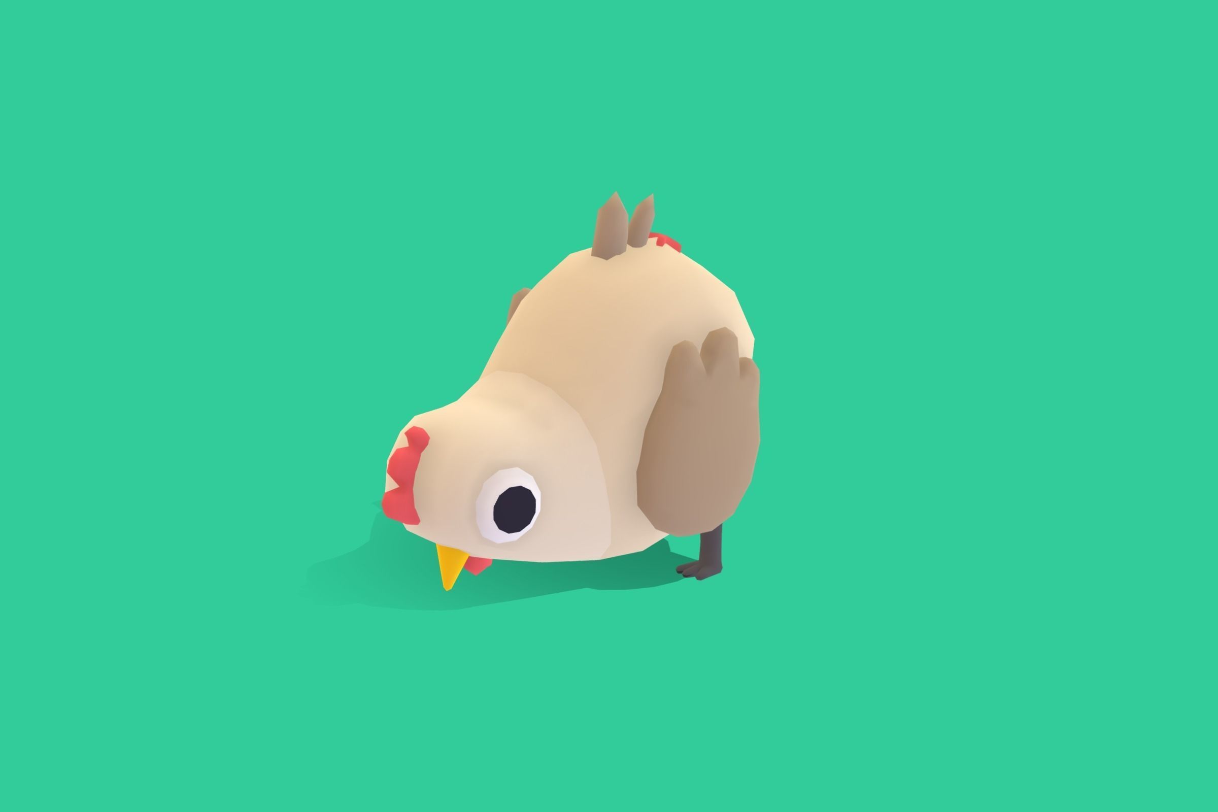 Hen - Quirky Series Low-poly 3D model_5