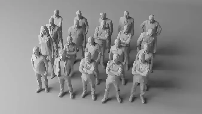 20 low poly people