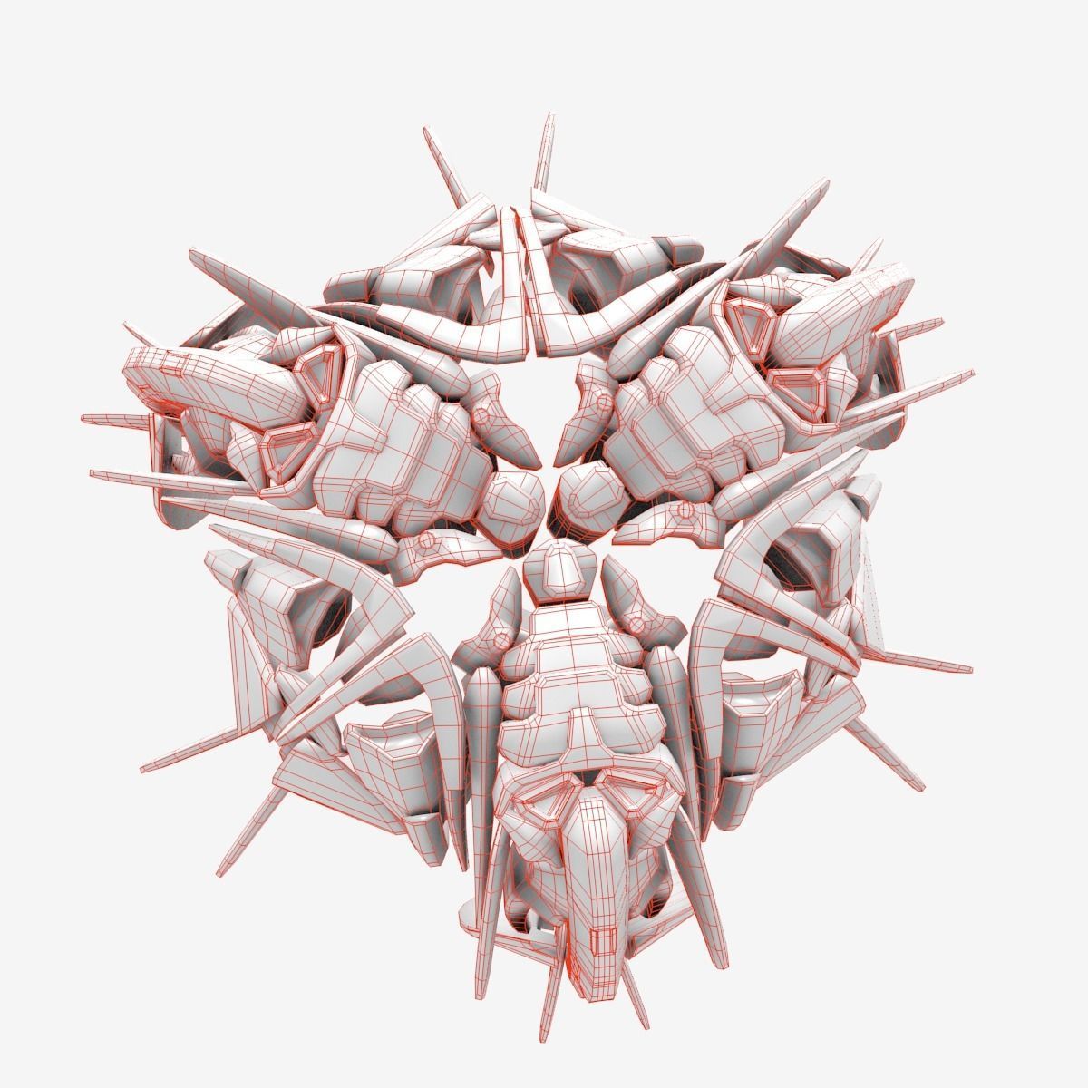 Alien Spaceship Low-poly 3D model_21