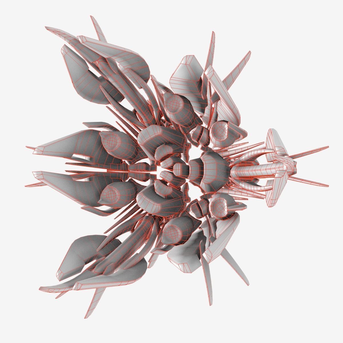 Alien Spaceship Low-poly 3D model_18