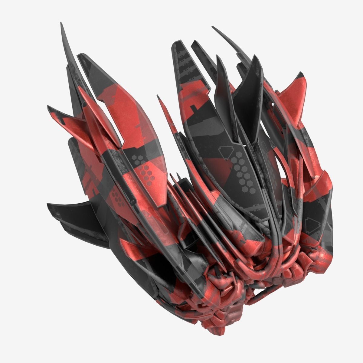 Alien Spaceship Low-poly 3D model_4