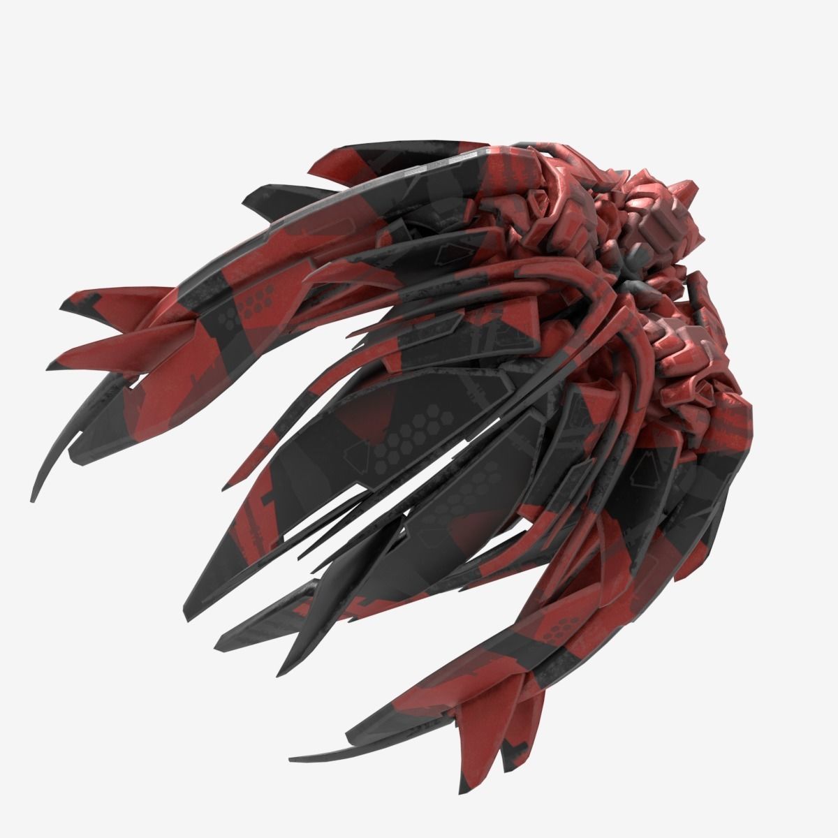 Alien Spaceship Low-poly 3D model_3