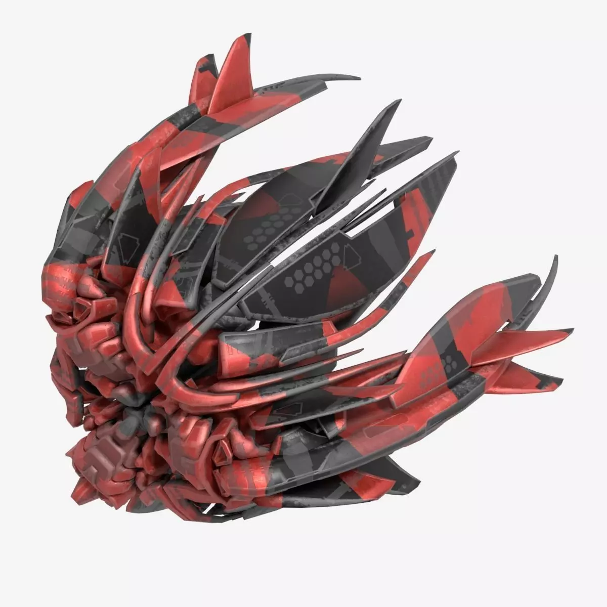 Alien Spaceship Low-poly 3D model_0