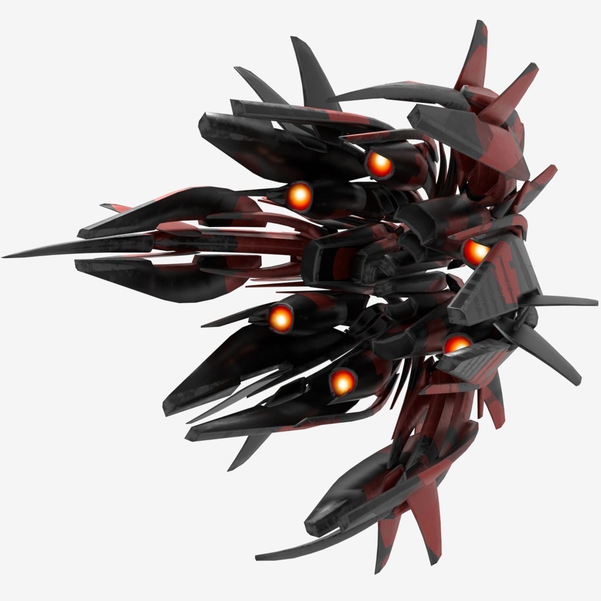 Alien Spaceship Low-poly 3D model_7