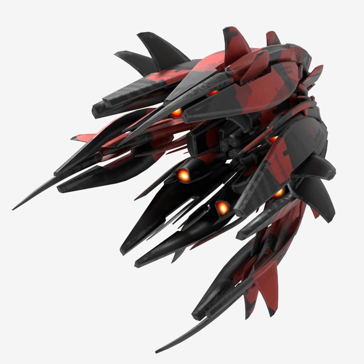 Alien Spaceship Low-poly 3D model_6