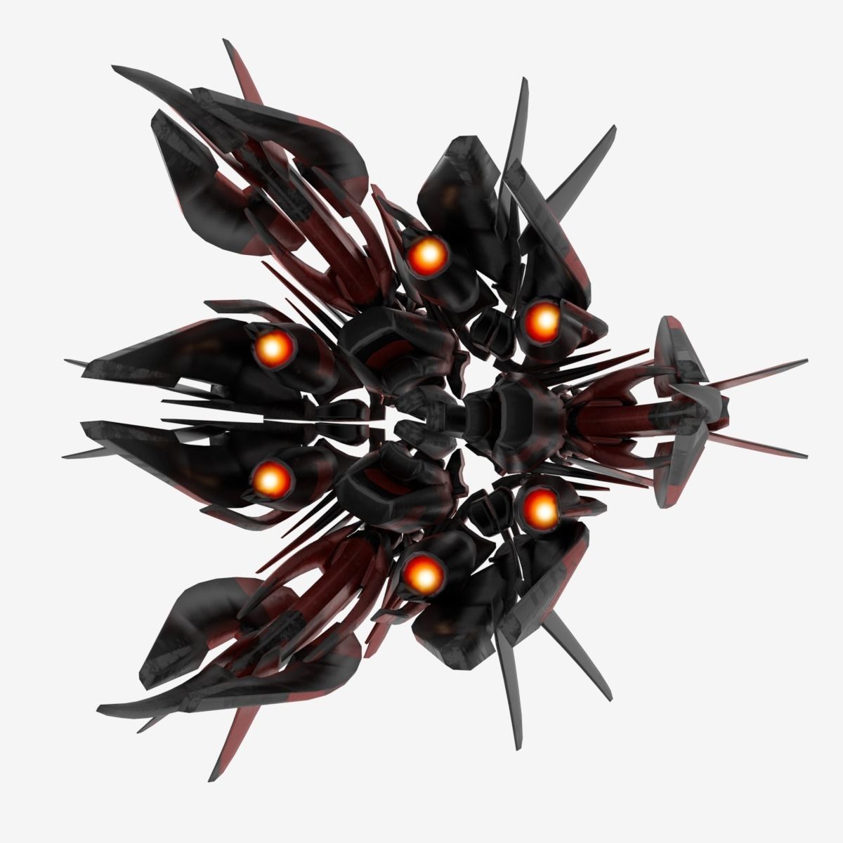 Alien Spaceship Low-poly 3D model_2