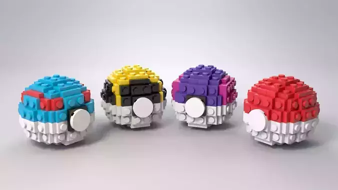 Lego Pokeball 3D model