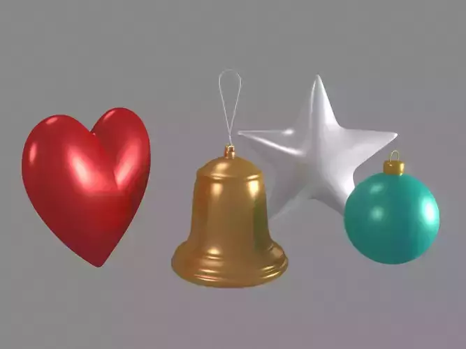Ornaments christmas with star and bell