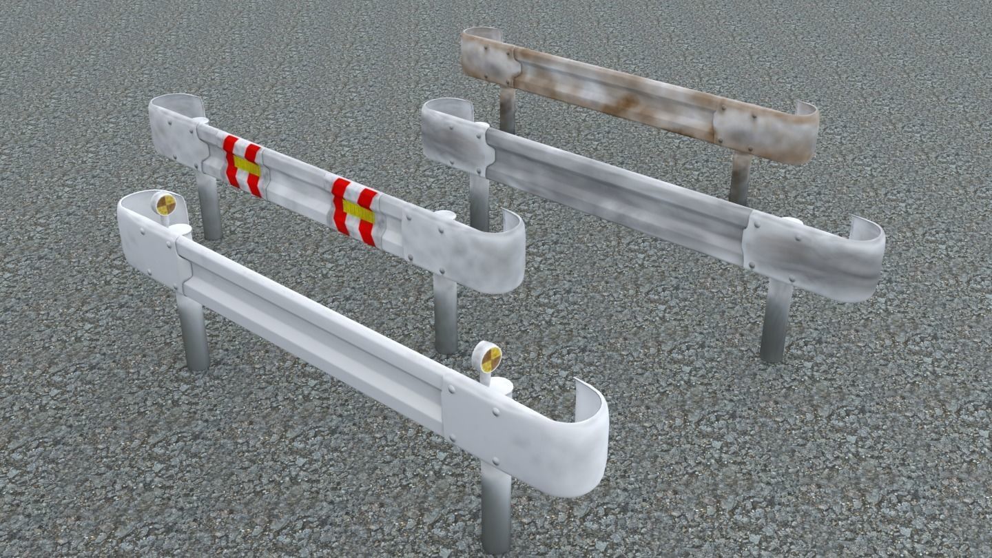 Low poly road assets Low-poly 3D model_5