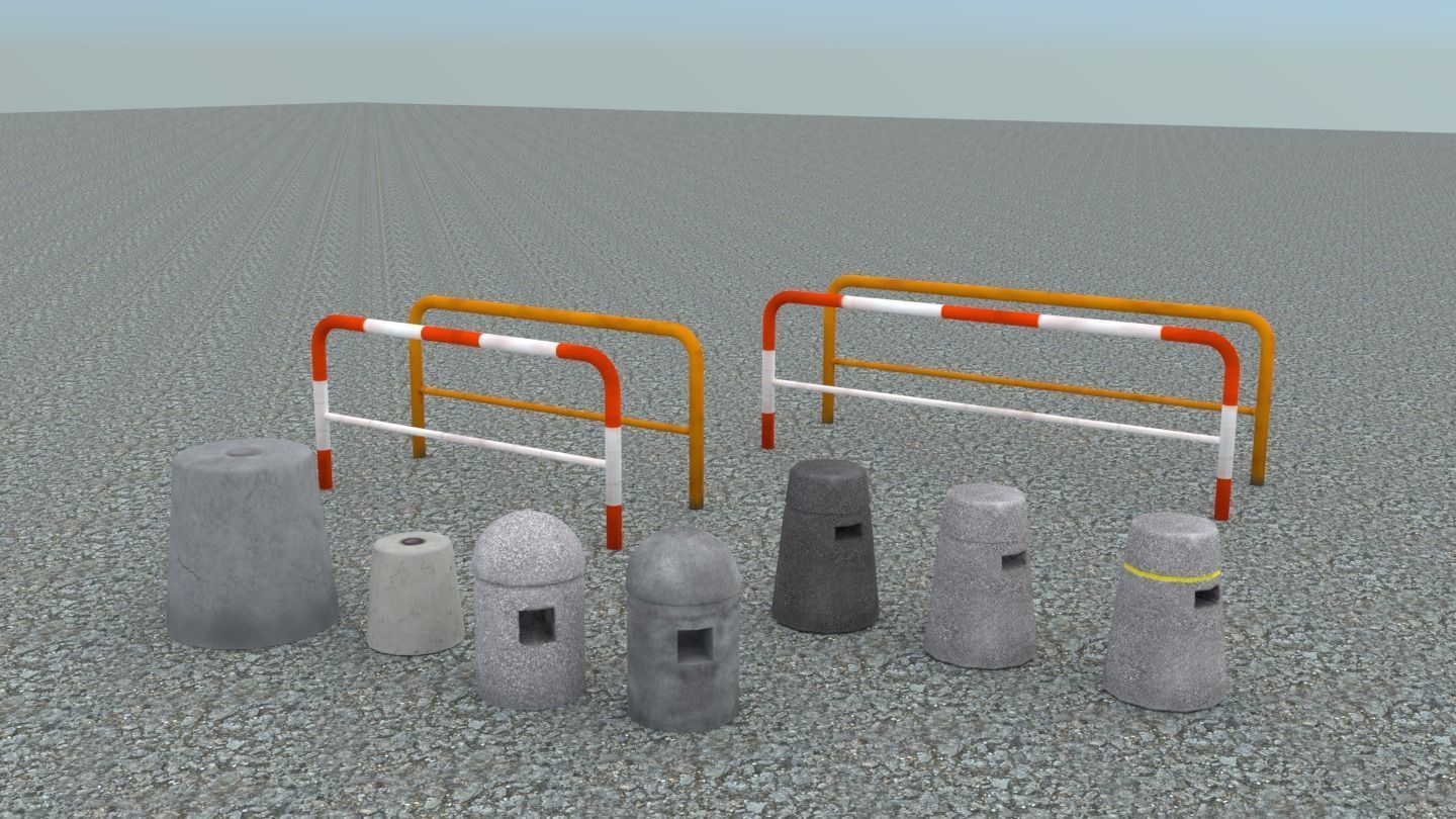 Low poly road assets Low-poly 3D model_2