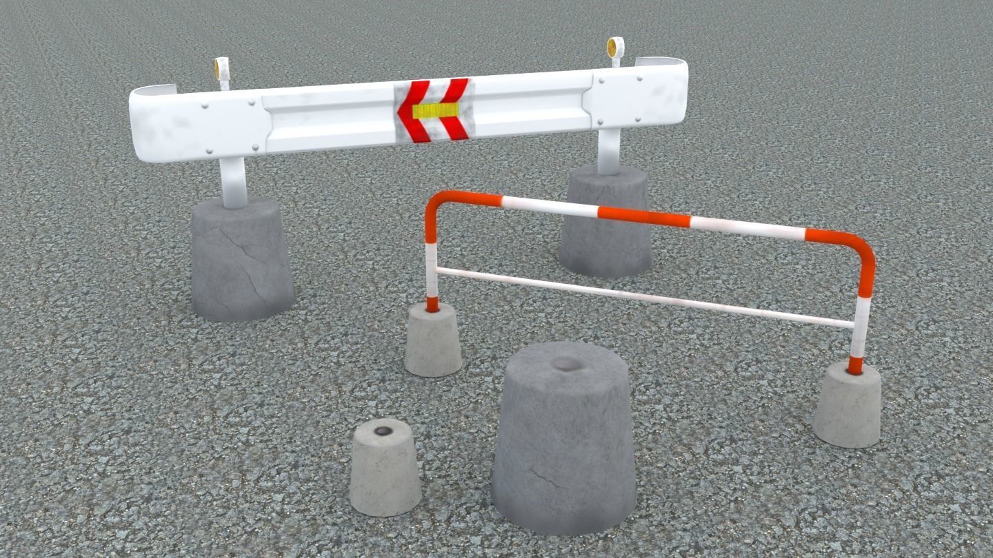 Low poly road assets Low-poly 3D model_3