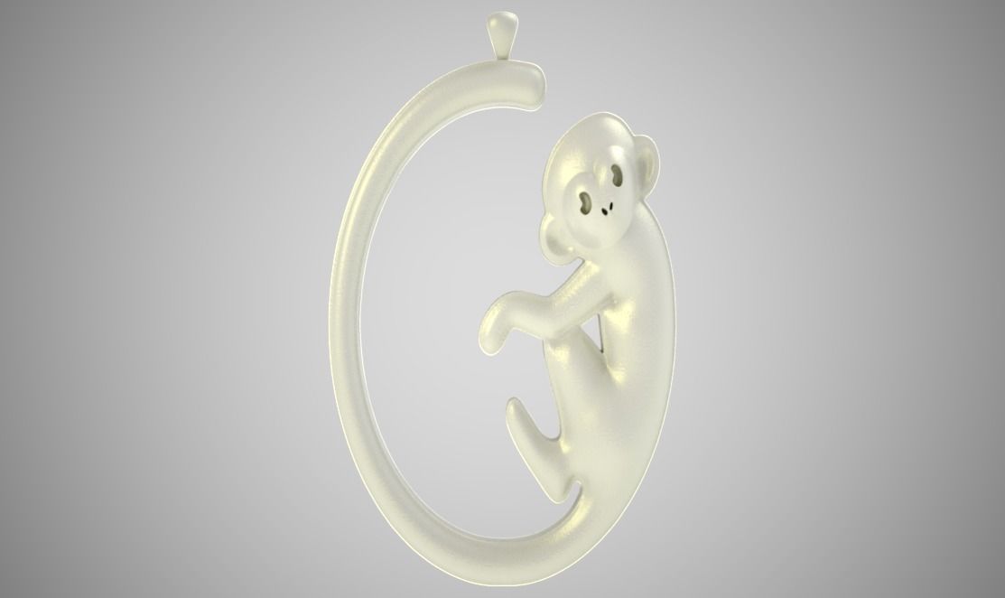 Monkey Pendant 3D print model_9