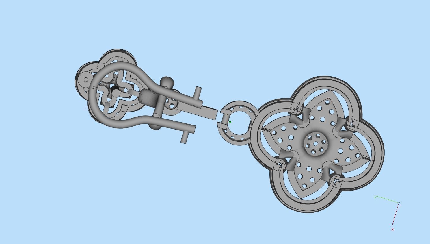 earrings boat with rope 3D print model_13