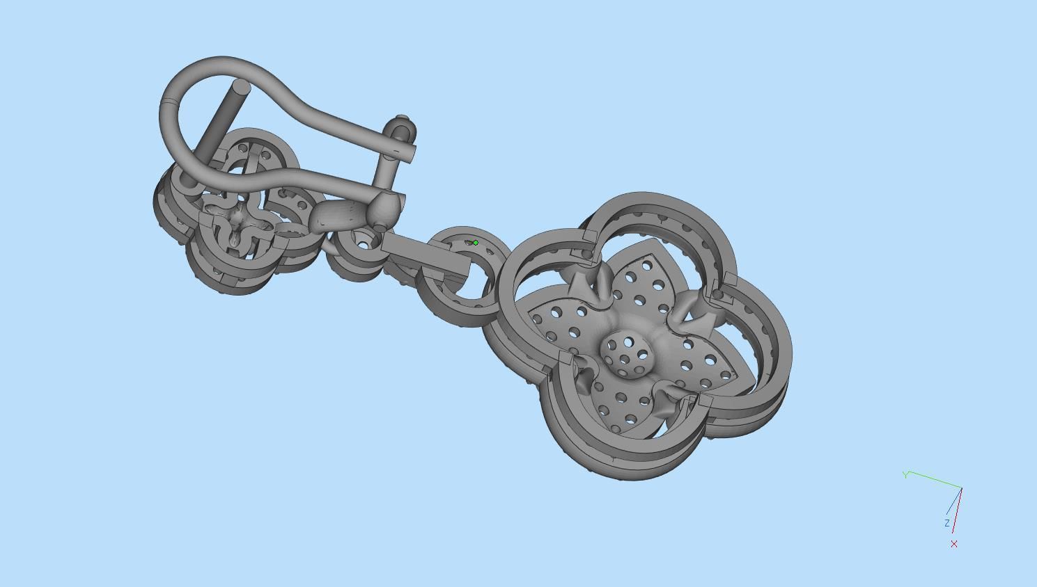 earrings boat with rope 3D print model_10