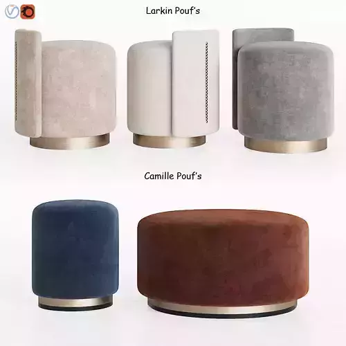 Larkin and Camille Ottomans Thesofaandchair 3D model