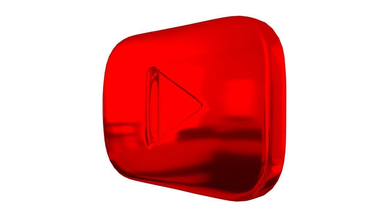 Youtube Button 03 Low-poly 3D model_3