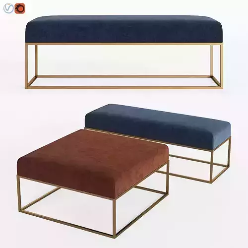 Box Frame Upholstered Bench and Ottoman Westelm