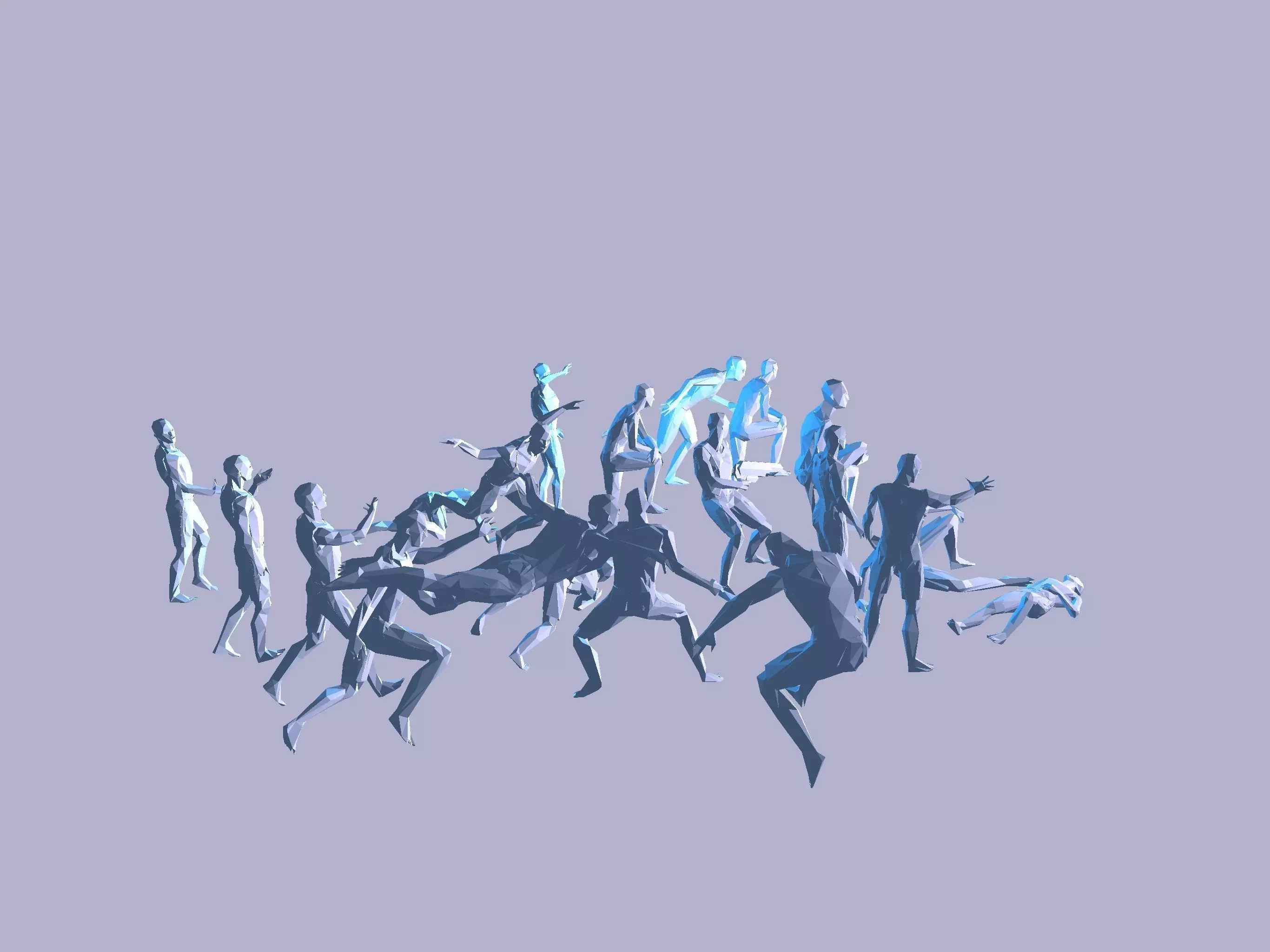 men 20 random positions 3D model_0