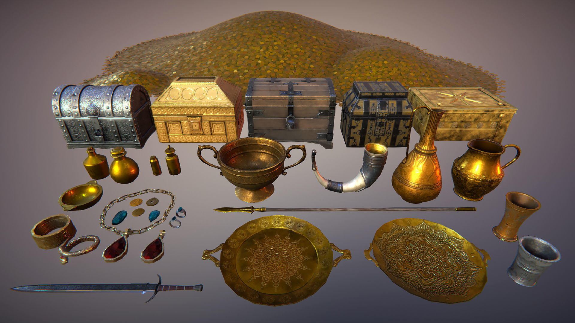 Treasury game ready Low-poly 3D model_3