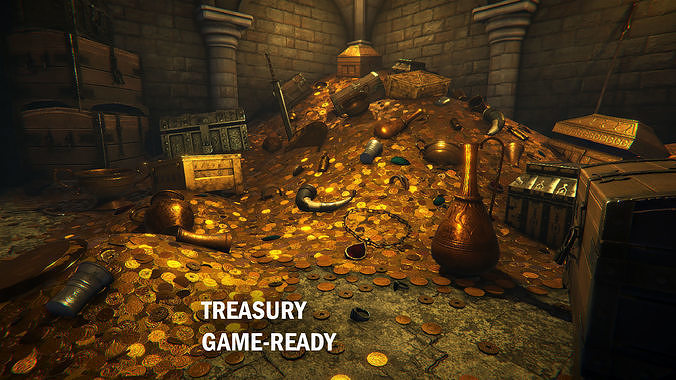 Treasury game ready Low-poly 3D model