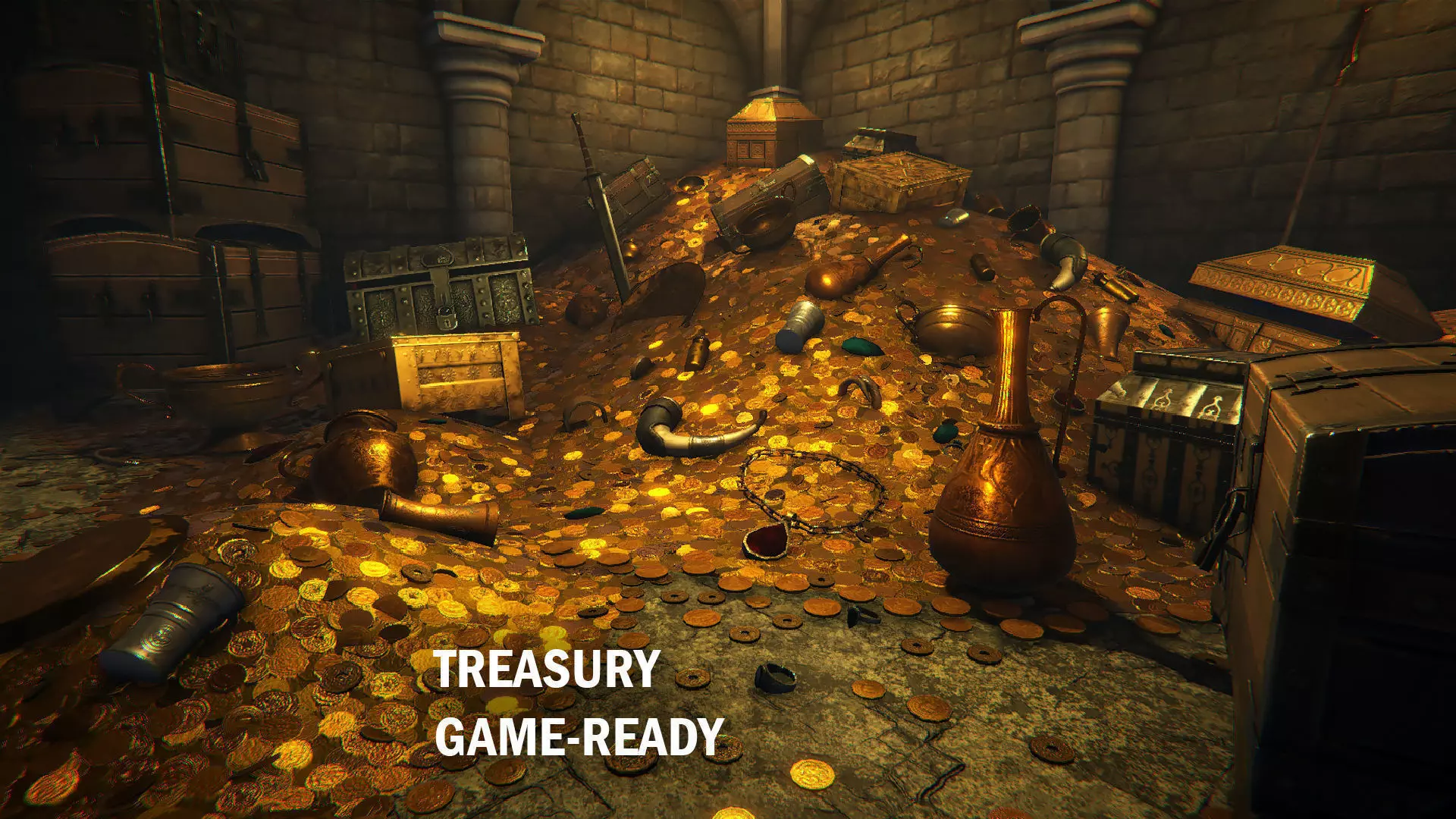 Treasury game ready Low-poly 3D model_0